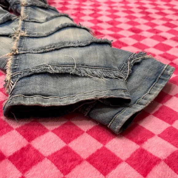 AHP Light Blue Stacked & Distressed Panel Jeans - Picture 4 of 9